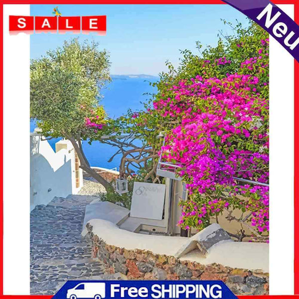 Path Flowers Oil Painting By Numbers Canvas Wall Drawing Kit DIY Gift Home Decor