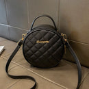 Lattice Pattern PU Leather Crossbody Bag Fashion Women Casual Mini Round Purse