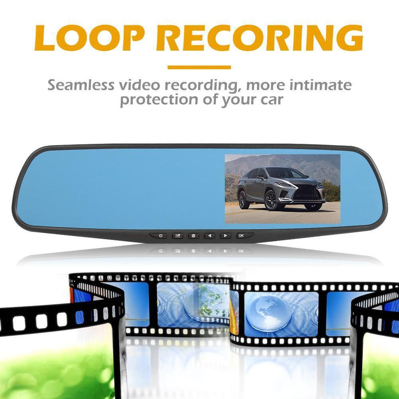 Q103B Rearview Mirror Car DVR Camera 4.3 inch IPS 1080p Dual Lens Dashcam Newly