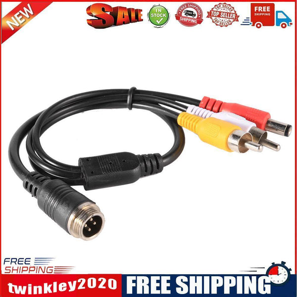 4Pin Aviation Head Male to 2RCA Male DC Male Extension Cable for Camera