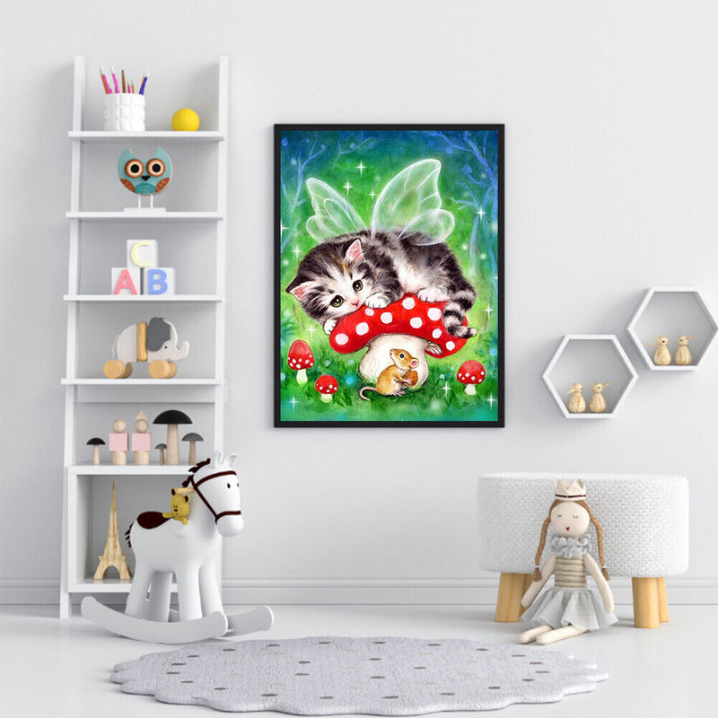 Cat Mouse Colouring Oil Canvas Pictures DIY Hand Painted Paint By Numbers Kit