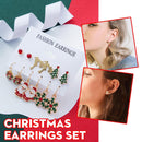 Christmas Earrings Set 12 Pcs Santa Tree Reindeer Snowflake Deer Jewelry Gift*