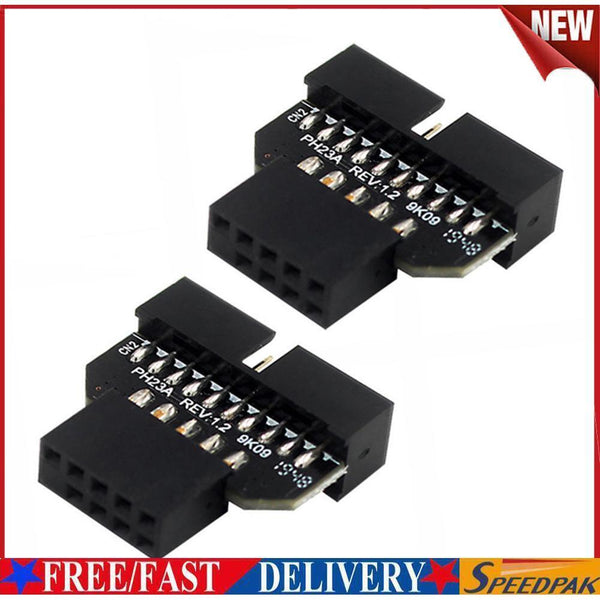 2x USB 3.0 19/20Pin to USB 2.0 Adapter Front Panel Connector Converter (A) #F