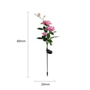 IP65 Waterproof Solar Powered 3 LED Rose Light Garden Ground Lamp (Pink) Newly