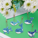 5pcs Diamond Painting Keychain DIY Whale Animal Key Ring Pendants (YSK093)