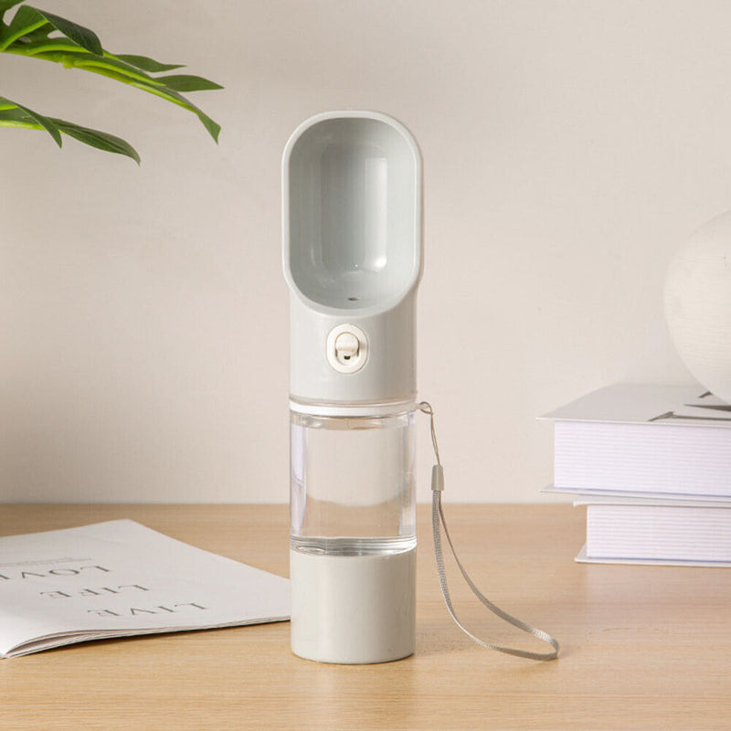 Portable Pet Dog Water Bottle Travel Outdoor Walking Drinking Cups (Grey) Newly