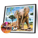 Full Round Drill Diamond Painting Elephant Giraffe Mosaic Rhinestone Draw