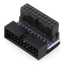 USB 3.0 20 Pin Male to Female Extension Adapter for Motherboard (Up Angled)