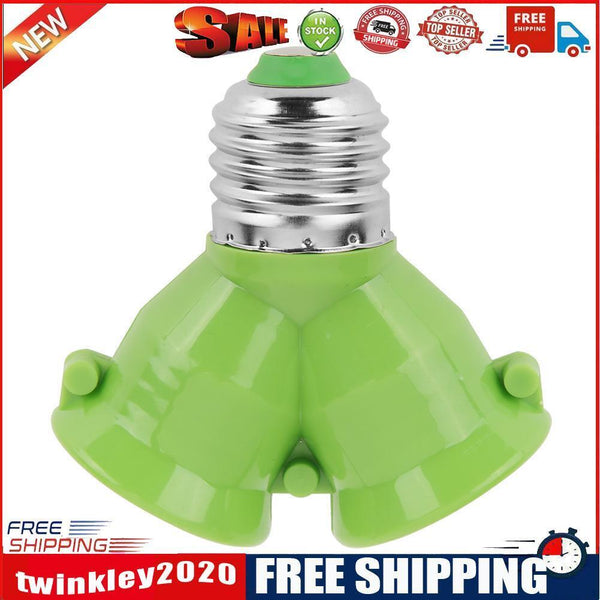 E27 to 2E27 Lamp Holder Converter Socket Splitter Adapter Bulb Base (Green)