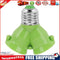 E27 to 2E27 Lamp Holder Converter Socket Splitter Adapter Bulb Base (Green)