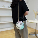 Fashion Round Basketball Shaped Womens Shoulder Bag Leather Chain Purse Handbags