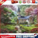 5D Full Round Diamond Painting Castle House Cross Stitch Mosaic Needlework