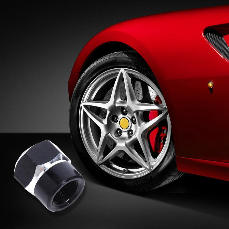 4pcs Universal Aluminum Car Wheel Tire Valve Stem Caps Dust Covers (Black)