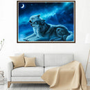 5D DIY Full Drill Diamond Painting 2 Wolves Cross Stitch Embroidery Crafts