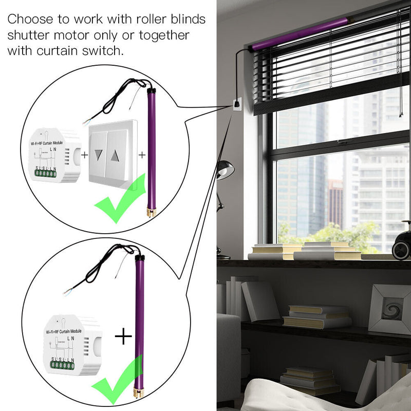 Tuya RF Roller Shutter Blinds Motor WiFi Curtain Switch Module with Remote Newly