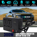 LED Display Car Inverter DC 12V to AC 220V 4 USB Power Converter Splitter Newly