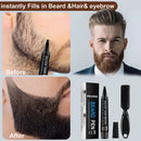 Four Prong Beard Filler Pencil Waterproof Moustache Coloring Pen (Black) Newly