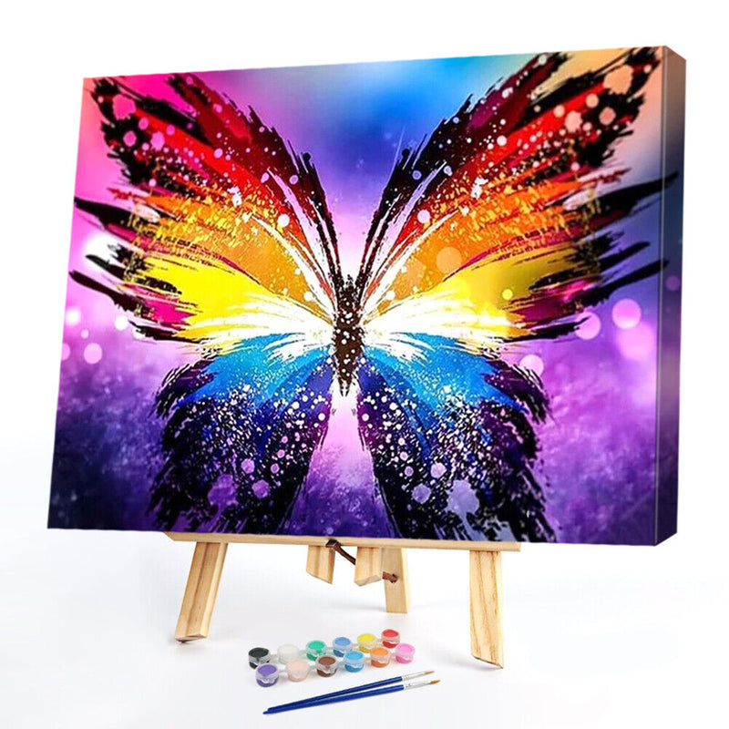 Oil Paint by Numbers Color Kit Butterfly DIY Picture Drawing Wall Craft Gifts