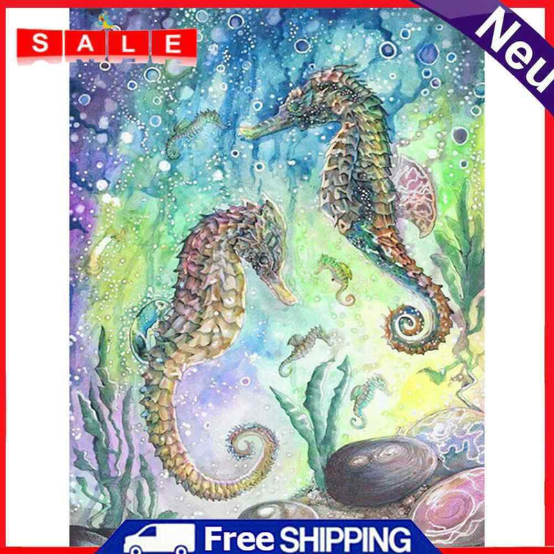 5D DIY Full Drill Diamond Painting Sea Horse Embroidery Craft Needlework Set