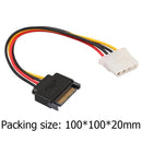 5pcs 8 inch SATA 15-Pin Male to Molex 4-Pin Female Power Cable