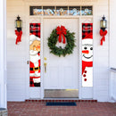 Christmas Snowman Banner Flag Door Hanging Sign Banner Outdoor Xmas Decoration
