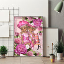 5D DIY Diamond Painting Rose Girls Full Drill Rhinestone Mosaic Art Picture K