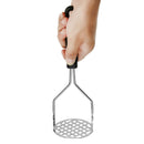 Making Smooth Potato Masher Black Handle Stainless Steel Vegetable Crusher