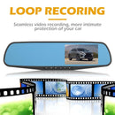 Dual Lens 1080P 4.3" IPS Car DVR Rearview Mirror Camera Dash Cam Video Recorder