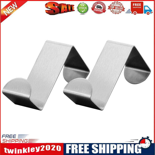2pcs Door Hook Multipurpose Stainless Steel Kitchen Cabinet Clothes Hangers