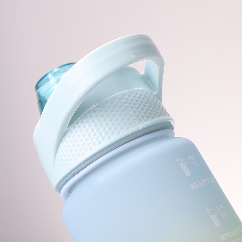 Outdoor Water Bottle with Straw BPA Free Gradient Drinking Cup (Green) Newly