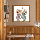 Oil Paint by Numbers Two Girls Canvas Artwork Living Room Picture Art Decoration