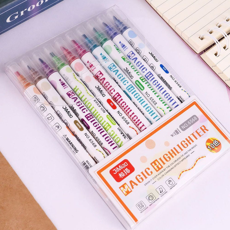 Double Head Paint Pen Drawing Tools Fluorescent Marker Highlighter Pen Set