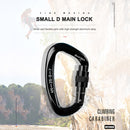 25KN D Shape Safety Lock Carabiner Outdoor Rock Climbing Buckle (Black) Newly