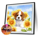 5D Diamond Painting Puppy Sunflower Full Round Drill Mosaic DIY Rhinestone Arts