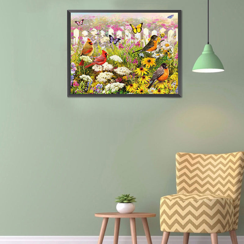 Flowers Birds Oil Paint By Numbers Kits Canvas Picture Wall Art DIY Craft Col