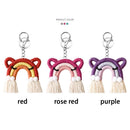 Bag Pendant Jewelry Weaving Rainbow Keychains Tassel Keychain Ring Holder