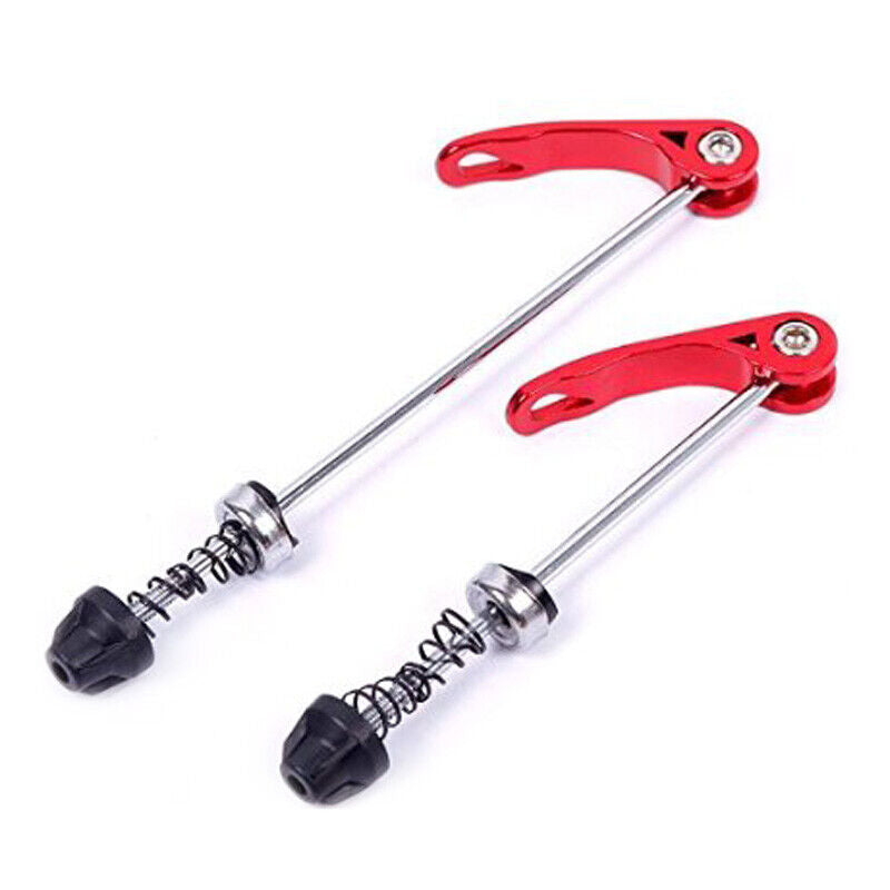 Pair Bike Bicycle Cycling Wheel Hub Skewers Quick Release Bolt red