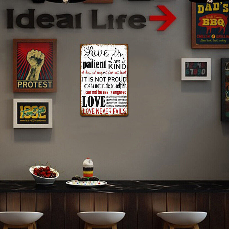 Retro Letter Rules Metal Plate Painting for Bar Pub Tin Plaques Wall Sign