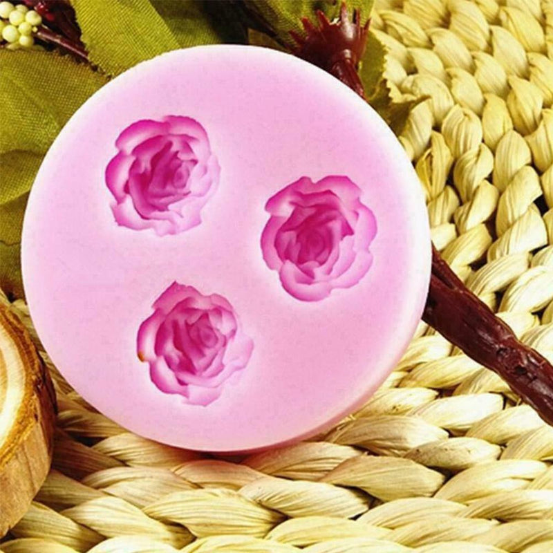 Mini Rose Flower Silicone Clay Soap Mold Fondant Sugarcraft DIY Ca L2C1 X5S4