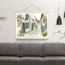 14CT Partial Cross Stitch Corner of Street Counted DIY Embroidery Kits Handmade