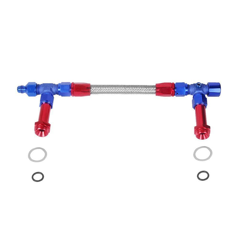 Stainless Steel Braided 8 AN Dual Feed Fuel Line Kit for Holley 4150 Carb