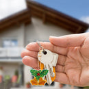 5D DIY Full Special Drill Diamond Painting Keychain Art Pendant(21x7cm) Newly