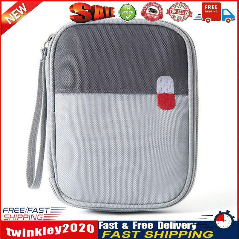 Portable Medical Bag Outdoor Handheld First Aid Drug Storage Bags (Gray S) Newly