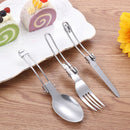 Stainless Steel Tableware Fork Spoon Dinnerware Flatware Set Camping Trave