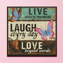 11CT Counted Full Cross Stitch DIY Butterfly Letter Hand Painting Room Decor Kit