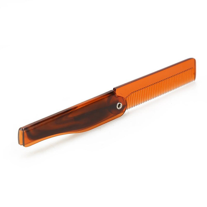 Foldable Hair Comb Women Hairdressing Men Moustache Beard Comb (Brown)