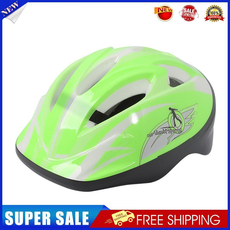Childrens Riding Helmet Anti Drop Cartoon Sports Bicycle Helmet (Green)