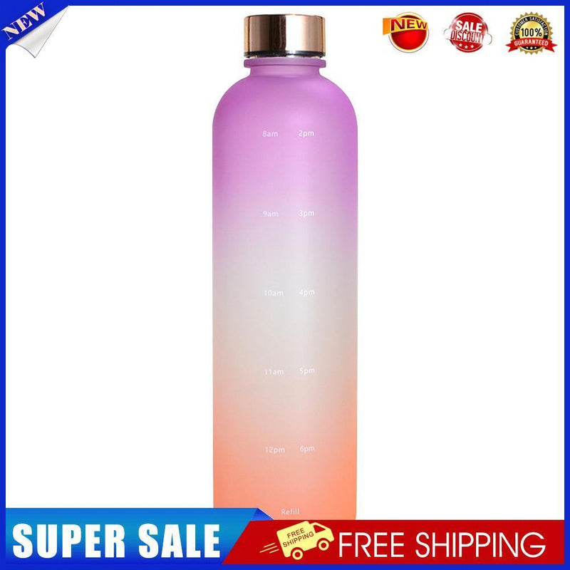 1000ml Water Bottle Frosted Outdoor Sports Drinking Kettle (Purple Orange)