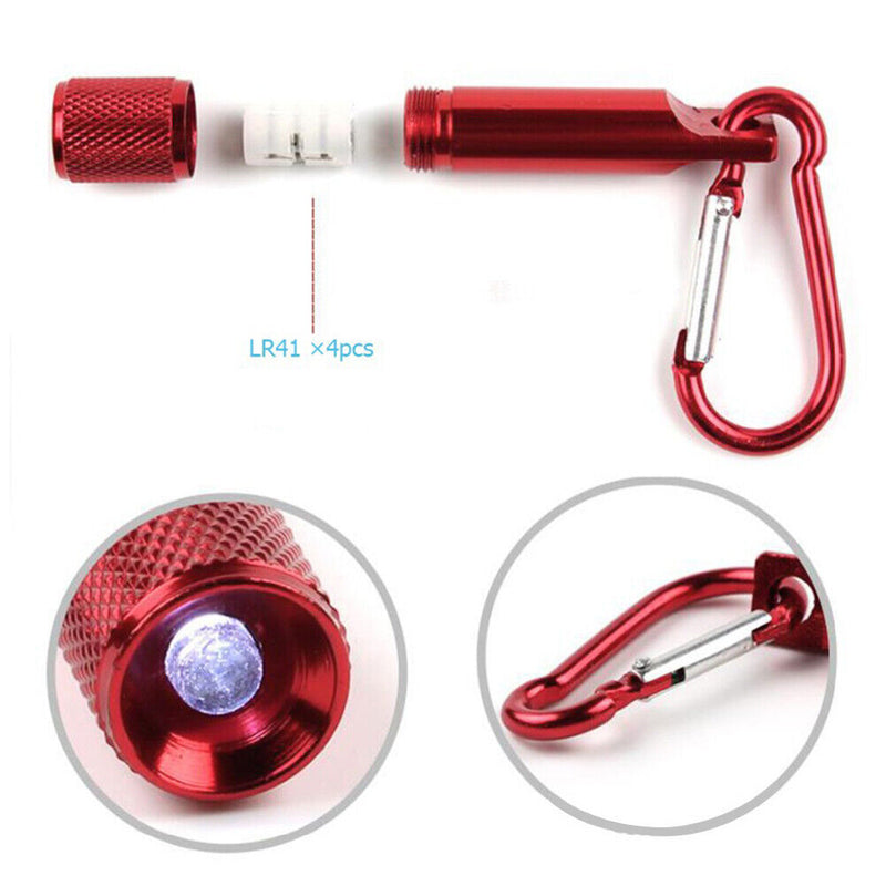 Mini LED Keychain Flashlight Aluminum Super Bright Torch Lamp Light w/ Buckle
