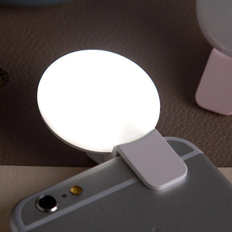 5pcs Mini LED USB Clip Mobile Phone Q Selfie Ring Flash  Fill Light(White)